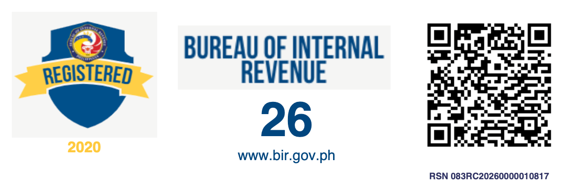 BIR Registered seal — Bureau of Internal Revenue, RSN 083RC20260000010817